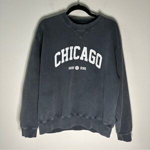 ANINE BING Ramona Chicago Sweatshirt
Black SZ XL Rare